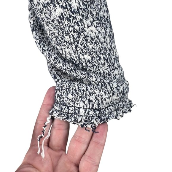 Navy/White Rebecca Taylor Stretch-Boucle Crop Jacket Size 8 - Picture 9 of 16